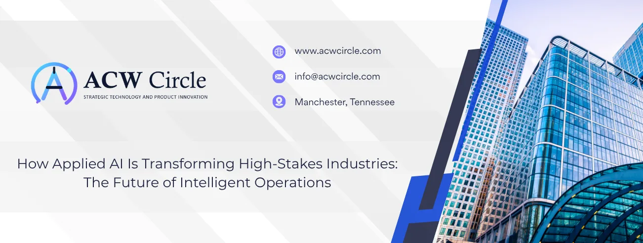 Engineers and healthcare professionals using applied AI technology to improve enterprise operations.